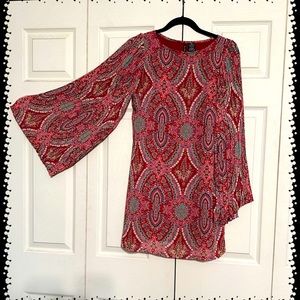 FIRE LOS ANGELES “Size S” Bell Sleeved Lined Boho Dress